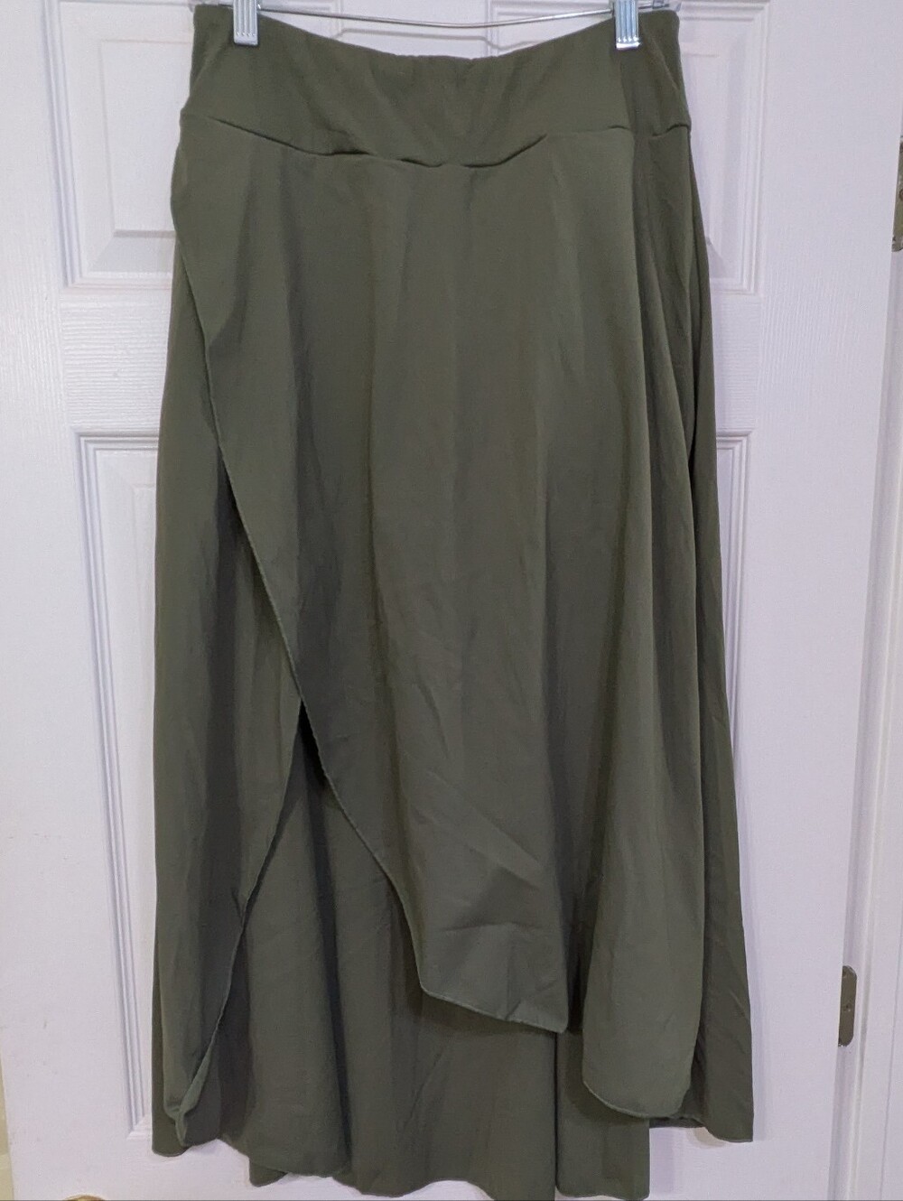 SHEIN Leisure Olive Green High-Low Wrap Active Skirt